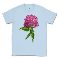 Dusty Blue Red Clover Illustrations Classic Tee - LillyAllenDesigns