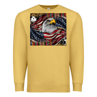 Antique Gold American eagle Premium Sweatshirt - CowhideDigitalArt