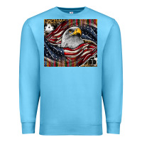 Ocean Blue American eagle Premium Sweatshirt - CowhideDigitalArt