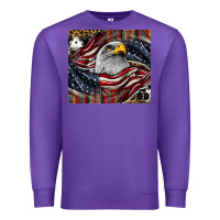 Purple American eagle Premium Sweatshirt - CowhideDigitalArt