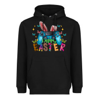 Black Happy Easter Gamer Heavyweight Hoodie - CowhideDigitalArt