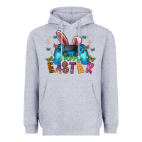 Heather Grey Happy Easter Gamer Heavyweight Hoodie - CowhideDigitalArt