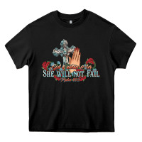 Black she will not fail psalm christian cross pray Heavy Core Tee - NancyCooperArtShop