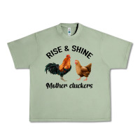 Oil Green Rise and Shine Mother Cluckers Urban Heavy Tee - Bettercallsaul