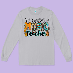 Music Teacher Long Sleeve Tee Designed By Ranaportraitstore