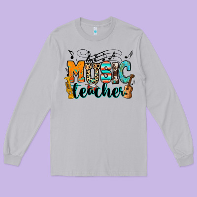 Music Teacher Long Sleeve Tee Designed By Ranaportraitstore
