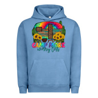 Pigment Pebble Blue camp more worry less with caravan Urban Hoodie - Artiststas