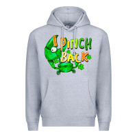 Heather Grey I pinch back with crab st. patricks day Premium Hoodie - FaDigitalArtStudio