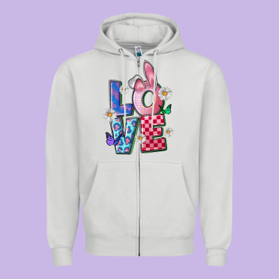 Easter Love Zipper Hoodie Designed By Fadigitalartstudio