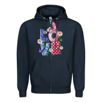 Navy easter love Zipper Hoodie - FaDigitalArtStudio