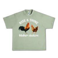 Oil Green Rise and Shine Mother Cluckers Urban Heavy Tee - Bettercallsaul