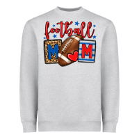 Heather Grey Football mom red and blue team color mother's day Heavyweight Sweatshirt - HowdyJamesFarm