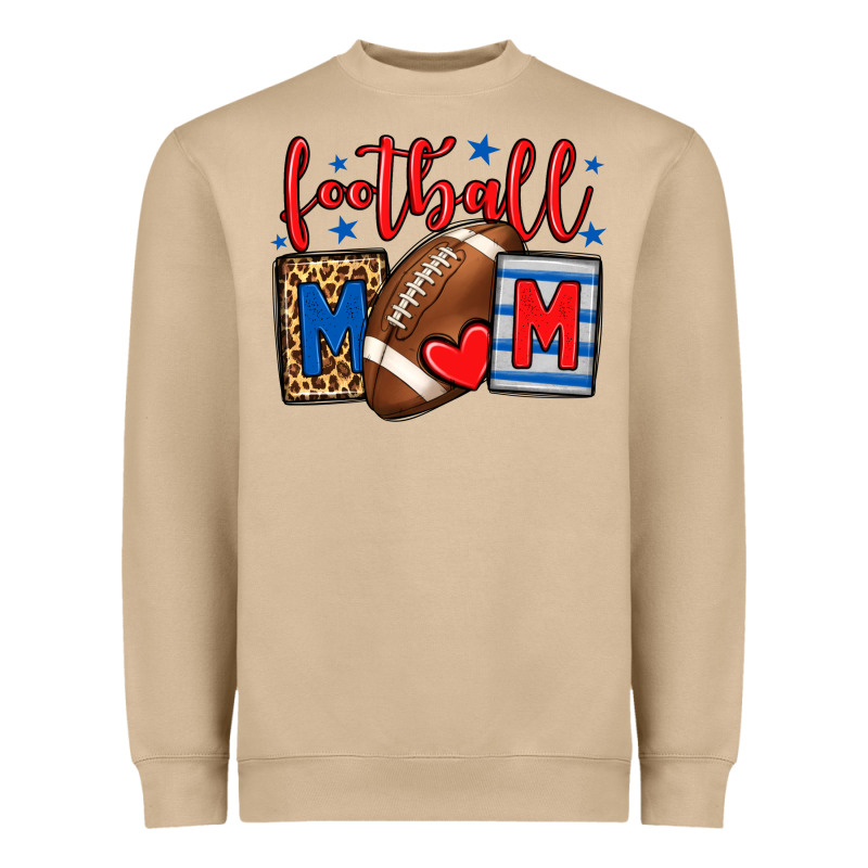 Football Mom Red And Blue Team Color Mother's Day Heavyweight Sweatshirt by HowdyJamesFarm | Teevron