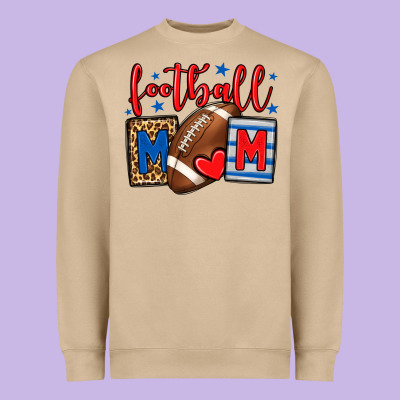 Football Mom Red And Blue Team Color Mother's Day Heavyweight Sweatshirt Designed By Howdyjamesfarm