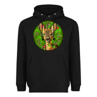 Black red brocket deer christmas Heavyweight Hoodie - LillyAllenDesigns