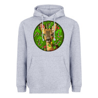 Heather Grey red brocket deer christmas Heavyweight Hoodie - LillyAllenDesigns