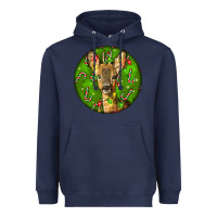 Navy red brocket deer christmas Heavyweight Hoodie - LillyAllenDesigns