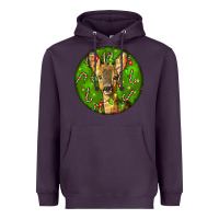Plum red brocket deer christmas Heavyweight Hoodie - LillyAllenDesigns