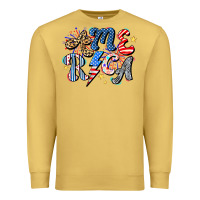 Antique Gold America Premium Sweatshirt - CowhideDigitalArt