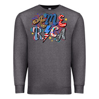 Charcoal Heather America Premium Sweatshirt - CowhideDigitalArt