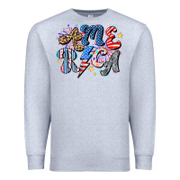 Heather Grey America Premium Sweatshirt - CowhideDigitalArt