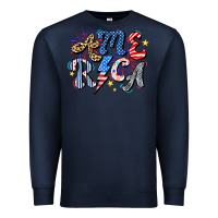 Navy America Premium Sweatshirt - CowhideDigitalArt