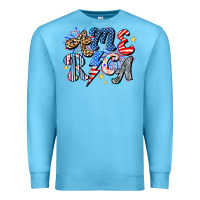 Ocean Blue America Premium Sweatshirt - CowhideDigitalArt