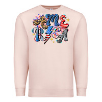 Pale Pink America Premium Sweatshirt - CowhideDigitalArt