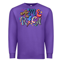 Purple America Premium Sweatshirt - CowhideDigitalArt