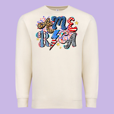 America Premium Sweatshirt Designed By Cowhidedigitalart
