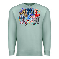 Seafoam America Premium Sweatshirt - CowhideDigitalArt