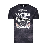 Cloud Black I Asked God For a Partner In Crime He Sent Me My Crazy Grandma Vintage Tee - Bettercallsaul