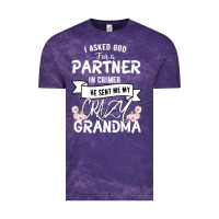Cloud Purple I Asked God For a Partner In Crime He Sent Me My Crazy Grandma Vintage Tee - Bettercallsaul