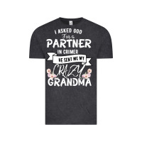 Vintage Black I Asked God For a Partner In Crime He Sent Me My Crazy Grandma Vintage Tee - Bettercallsaul