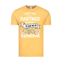 Vintage Mustard I Asked God For a Partner In Crime He Sent Me My Crazy Grandma Vintage Tee - Bettercallsaul
