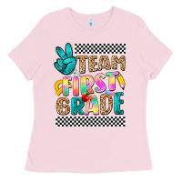 Bubblegum Pink team first grade Ladies Tee - NancyCooperArtShop