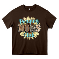 Chocolate Brown praying moms club Heavy Core Tee - NancyCooperArtShop