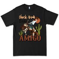 Black check your ego amigo rodeo cowboy Premium Tee - MaliasSmallBusiness