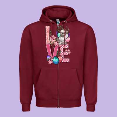 Love Easter Zipper Hoodie Designed By Bundleandbundleshop