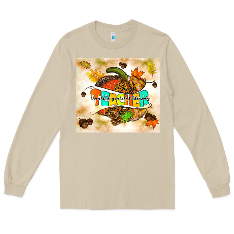 Fall Teacher Pumpkin Long Sleeve Tee by TumblerDesignByShophia | Teevron
