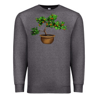 Charcoal Heather Guava Tree Bonsai Illustrations Premium Sweatshirt - LillyAllenDesigns