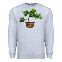 Heather Grey Guava Tree Bonsai Illustrations Premium Sweatshirt - LillyAllenDesigns