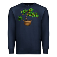 Navy Guava Tree Bonsai Illustrations Premium Sweatshirt - LillyAllenDesigns