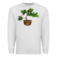 Oatmeal Heather Guava Tree Bonsai Illustrations Premium Sweatshirt - LillyAllenDesigns