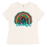 Bone western thanksgiving rainbow with turkey Ladies Tee - RanaPortraitStore