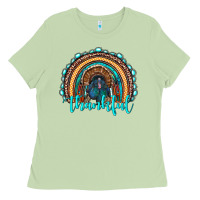 Matcha western thanksgiving rainbow with turkey Ladies Tee - RanaPortraitStore
