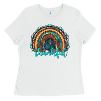 White western thanksgiving rainbow with turkey Ladies Tee - RanaPortraitStore