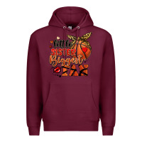 Burgundy little sister biggest fan basketball Premium Hoodie - FaDigitalArtStudio