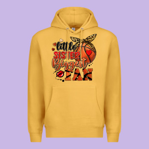Little Sister Biggest Fan Basketball Premium Hoodie Designed By Fadigitalartstudio