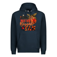 Navy little sister biggest fan basketball Premium Hoodie - FaDigitalArtStudio
